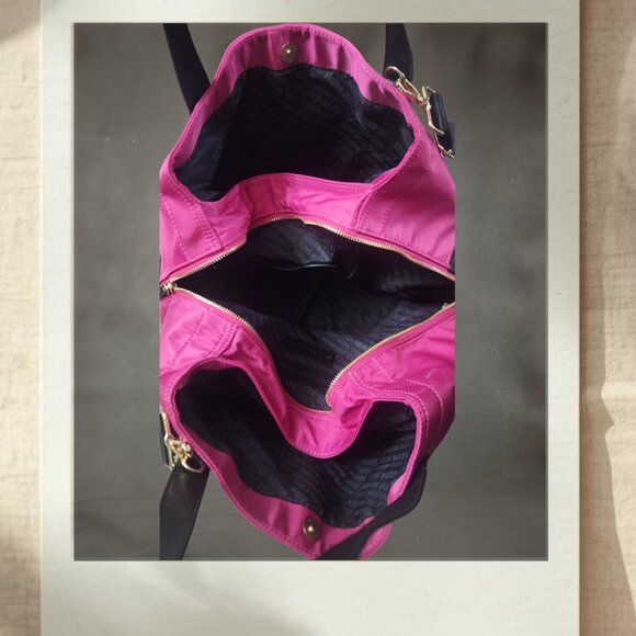 Steve Madden Pink Nylon Tote Bag | Crossbody with Removable Wristlet Set - Picture 5 of 7